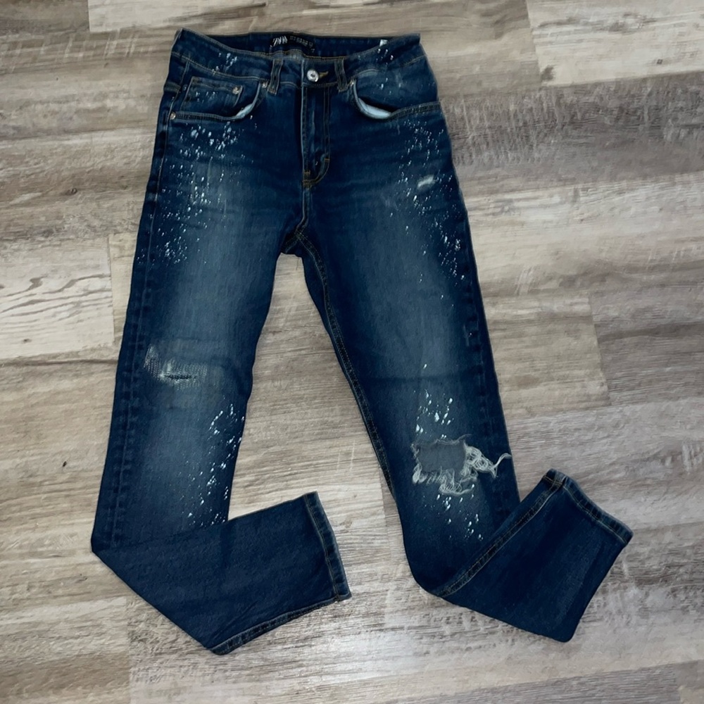 Zara blue paint splashes size 30